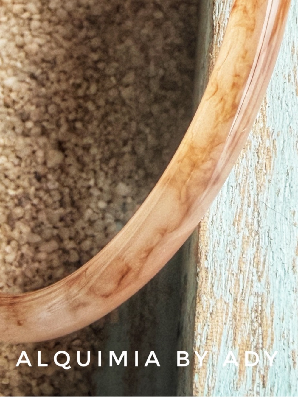 NEUTRAL Marbled Beige Brown Resin Bangle Bracelet - Picture 2 of 3